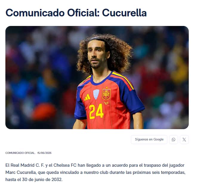 Il comunicato ufficiale del Real Madrid