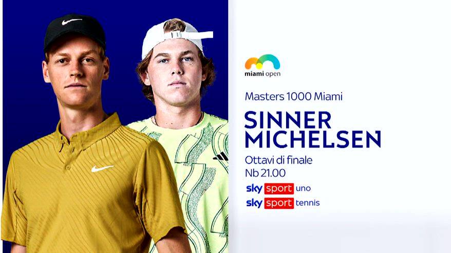 Atp Miami, ottavi di finale: Sinner-Michelsen stasera su Sky