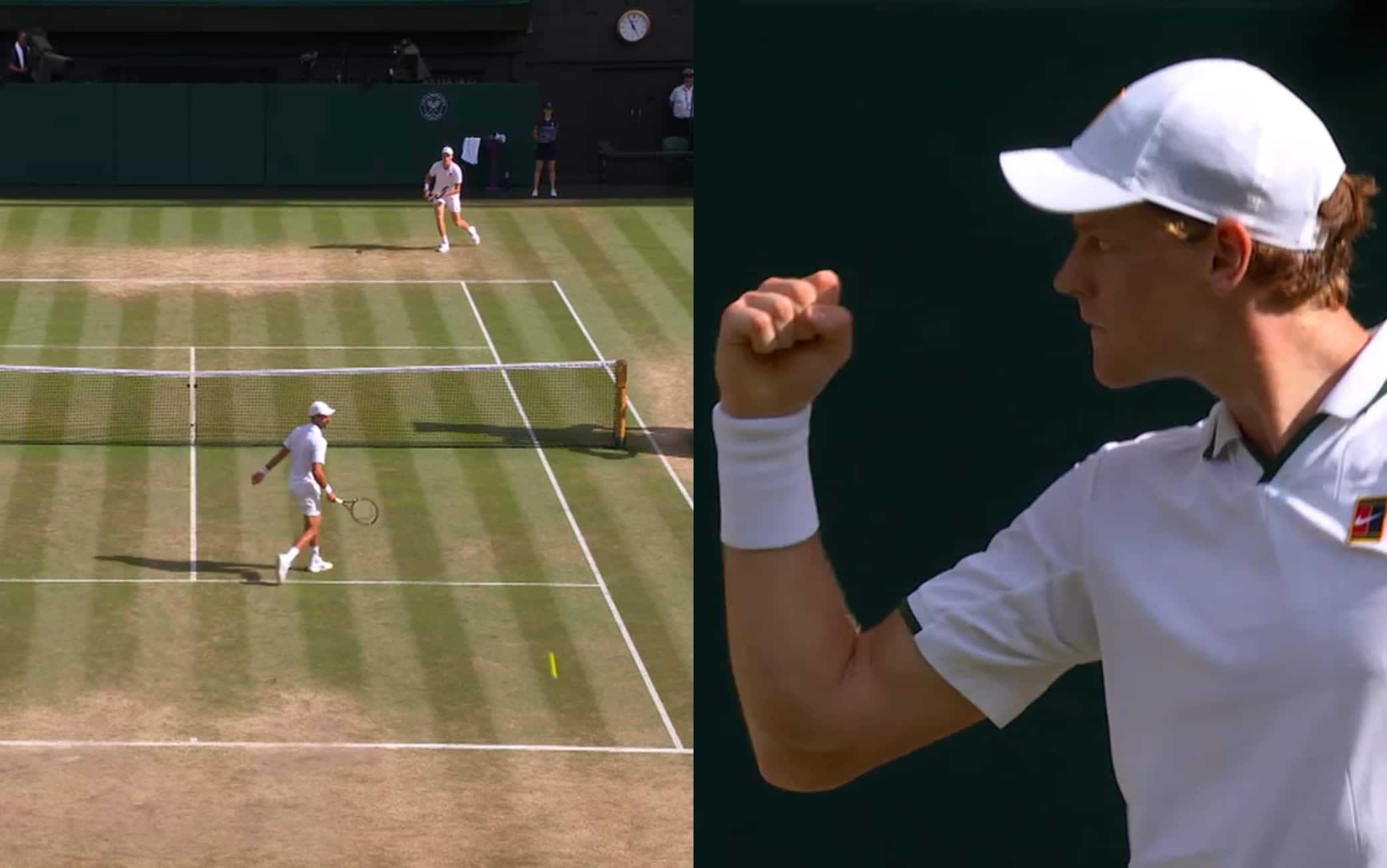 Sinner incanta Wimbledon, passante fulminante contro Djokovic. VIDEO