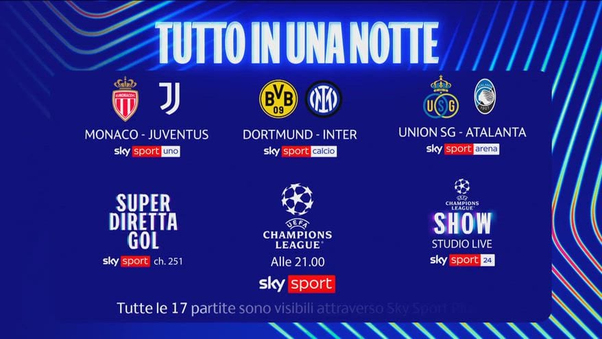 League Phase, l'ultima giornata su Sky: istruzioni per l'uso