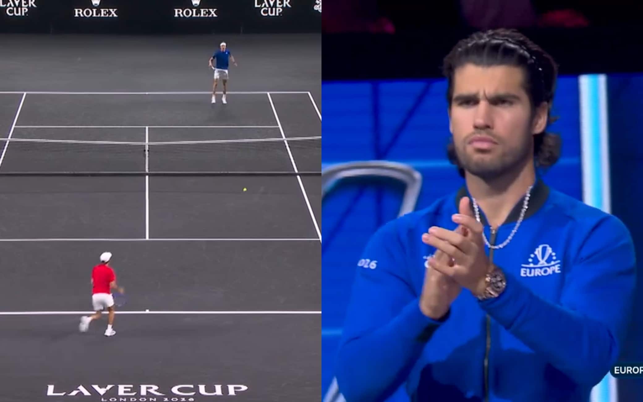 Zverev, che giocata in Laver Cup: palla corta imprendibile, applaude anche Alcaraz. VIDEO