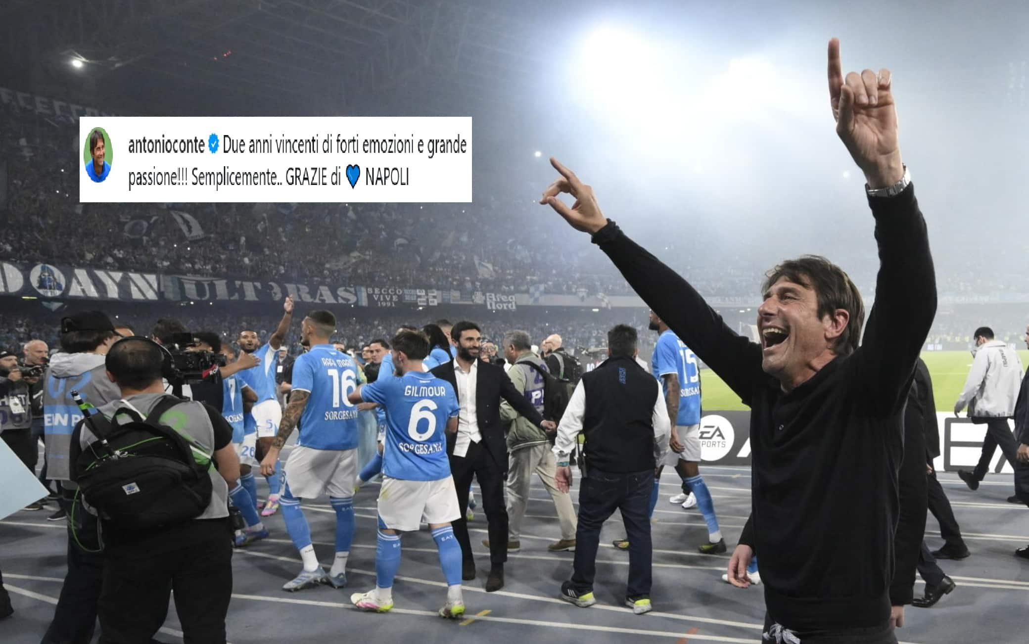 Conte saluta Napoli: "Due anni vincenti di forti emozioni e grande passione"