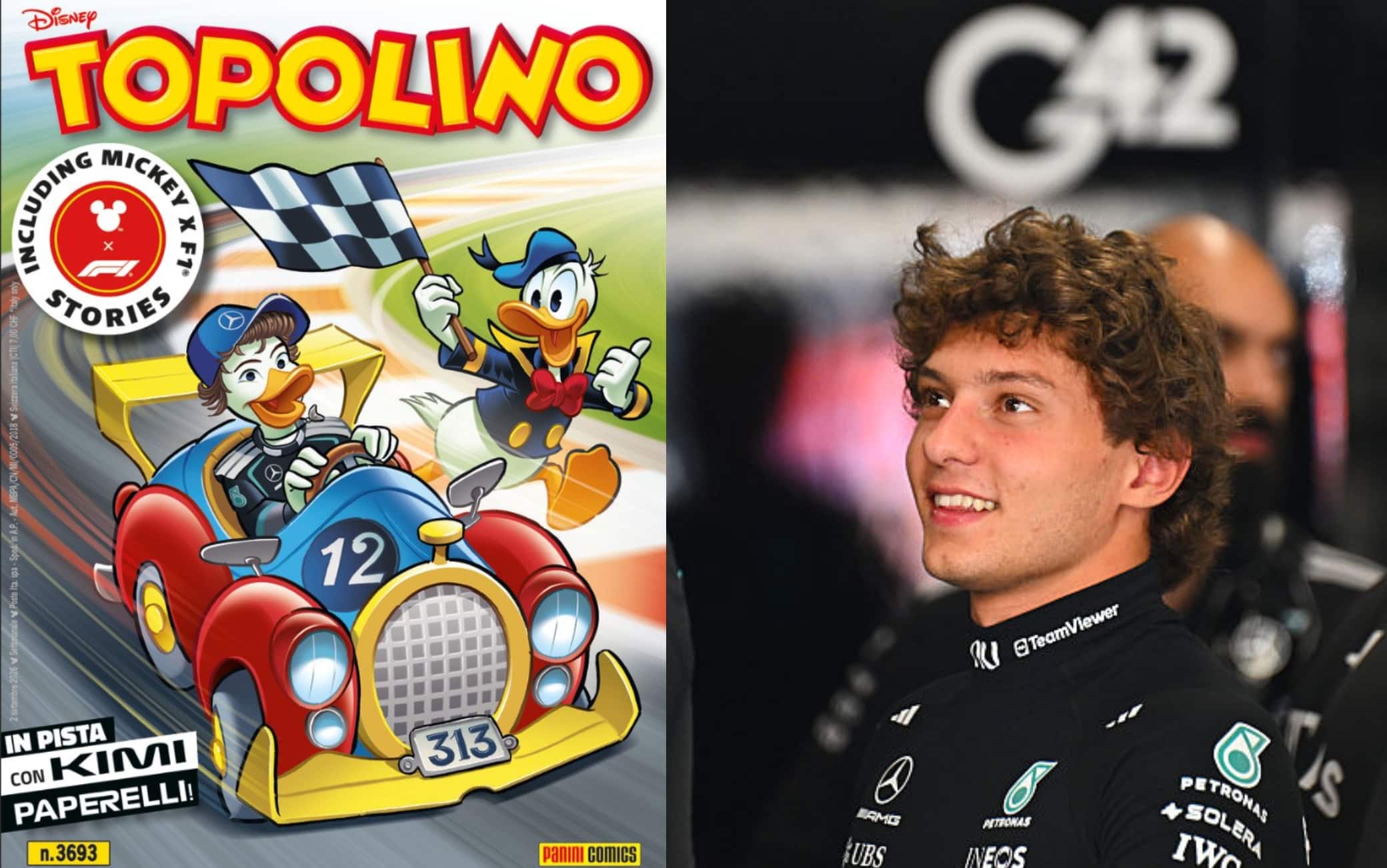 Formula 1 verso Monza, Antonelli diventa un fumetto: ecco Kimi Paperelli!