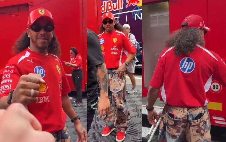 F1, Hamilton scioglie le treccine: il look a Barcellona e il saluto in italiano. VIDEO