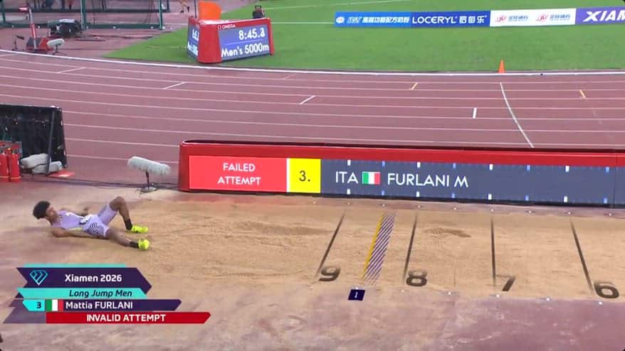Atletica, Furlani si infortuna in Cina ed esce in barella