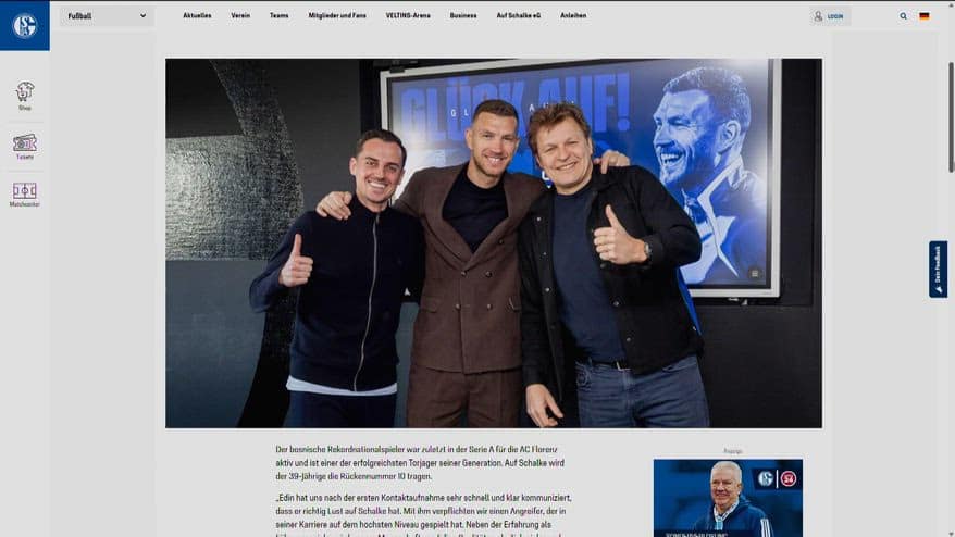 Edin Dzeko è un nuovo giocatore dello Schalke 04