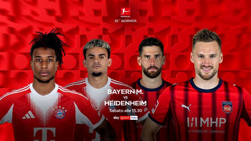 Bundes, 32^ giornata: BayernM.-Heidenheim su Sky