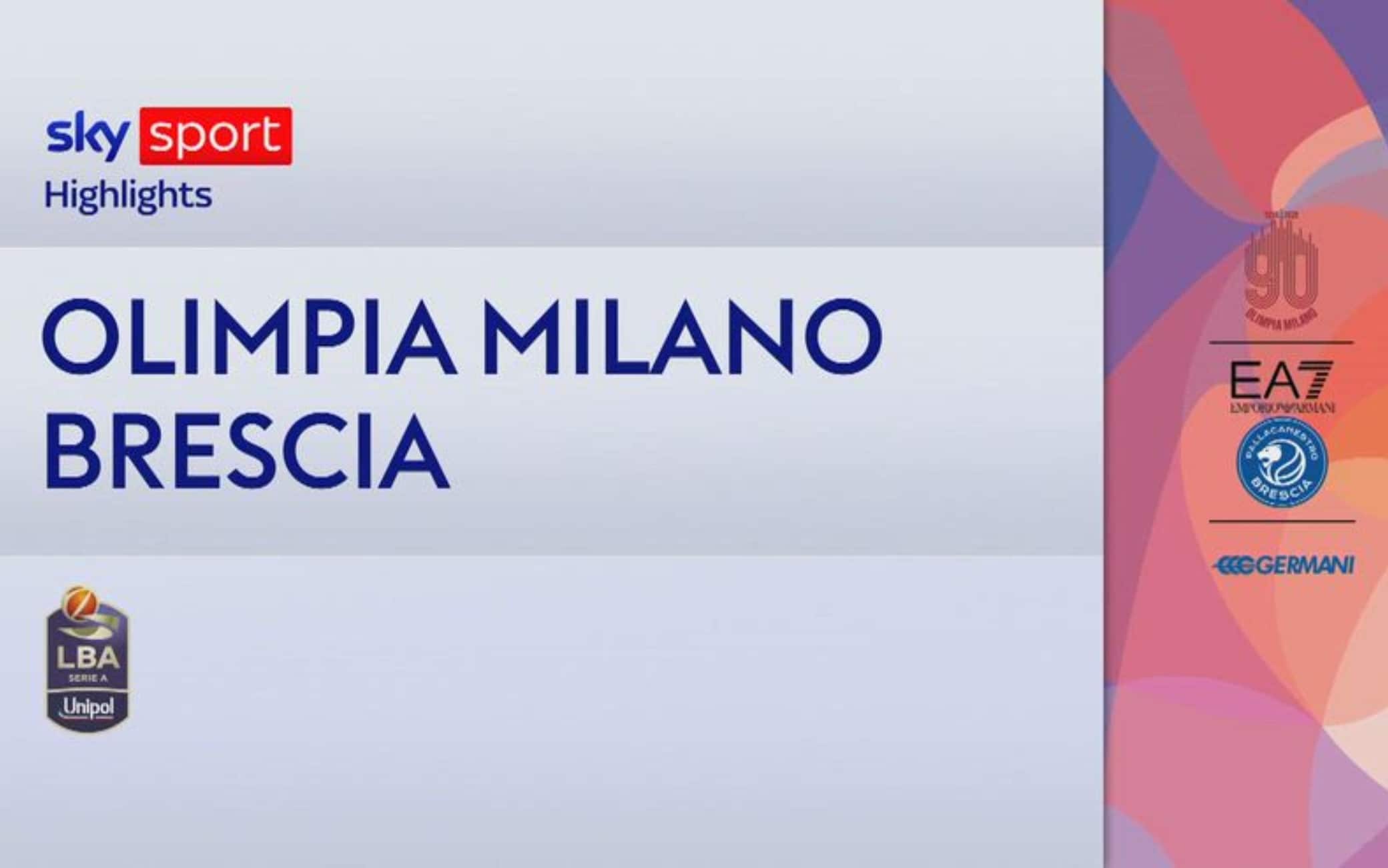 Playoff Serie A Basket, Olimpia Milano-Brescia gara-3 93-68.: gli HIGHLIGHTS