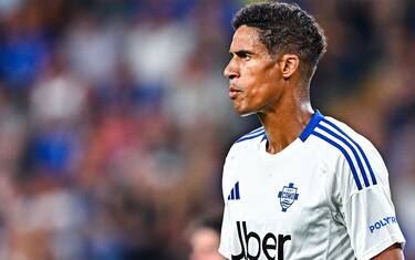 GENOA, ITALY - AUGUST 11: Raphaël Varane of Como looks on during the Coppa Italia match between UC Sampdoria and Como at Stadio Luigi Ferraris on August 11, 2024 in Genoa, Italy. (Photo by Simone Arveda/Getty Images)