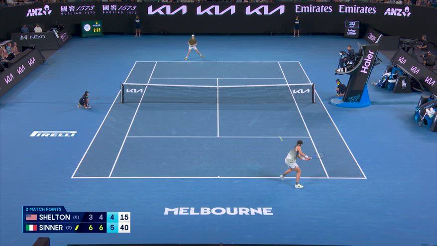 Sinner-Shelton: il video del match point
