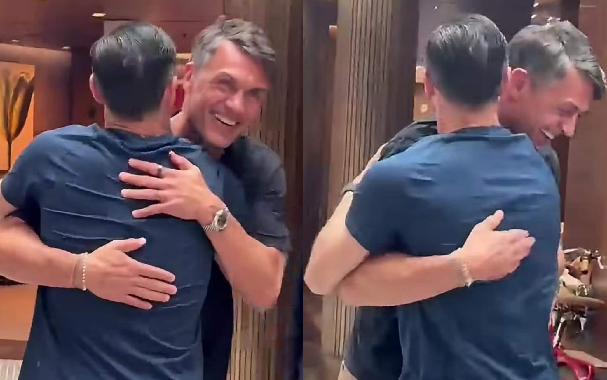 Abbraccio Maldini-Zanetti, un po' di derby di Milano alla finale di Champions