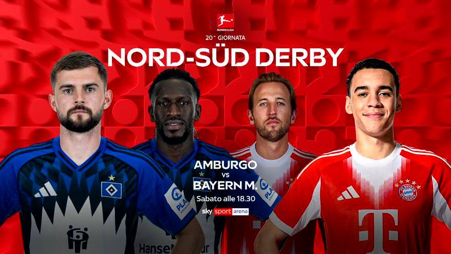 Bundes, 20^ giornata: Amburgo-Bayern M. sabato su Sky