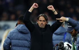 Mandatory Credit: Photo by Marco Canoniero/Shutterstock (15205970ad)
Simone Inzaghi, head coach of Fc Internazionale celebrates at the end of the Serie A match beetween Atalanta Bc and FC Internazionale at Gewiss Stadium on March 16, 2025 in Turin, Italy .
Atalanta Bc - FC Internazionale, Gewiss Stadium, Bergamo, Italy - 16 Mar 2025