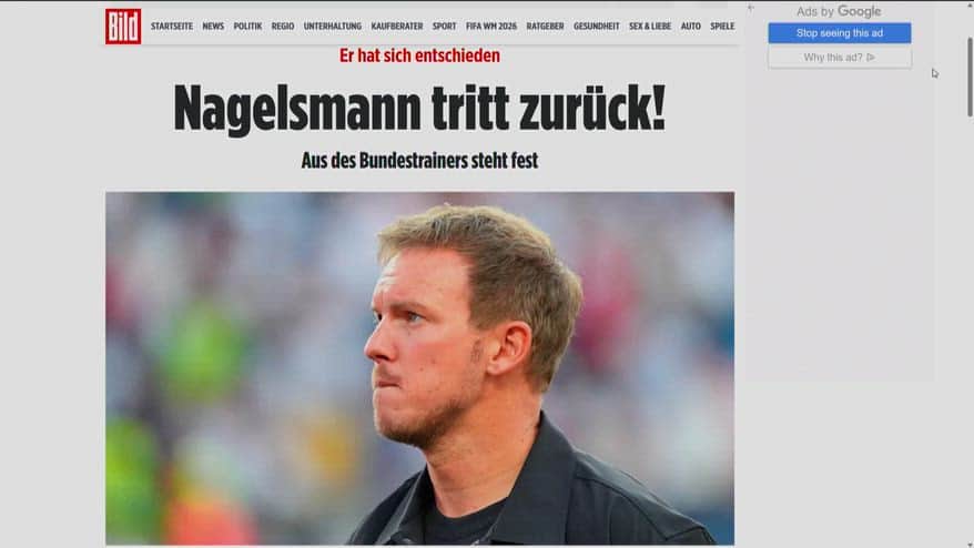 Germania, il Ct Nagelsmann lascia dopo l'eliminazione