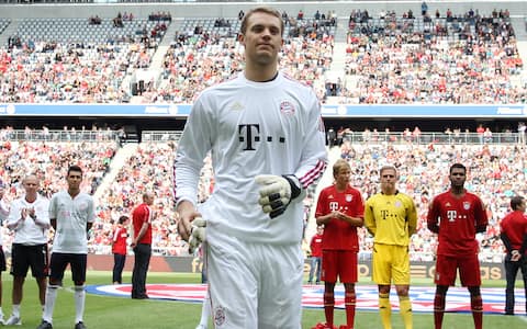 Manuel Neuer Bayern Munchen Saisonstart des FC Bayern Munchen fur die Saison 2011 / 2012 in der Allianz Arena (Photo by Sampics/Corbis via Getty Images)