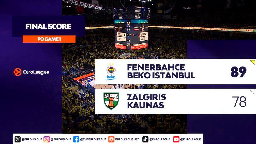 Fenerbahce-Zalgiris gara-1 89-78: highlights Eurolega
