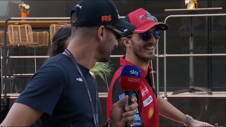 Bagnaia, incursione in diretta Sky ad Assen