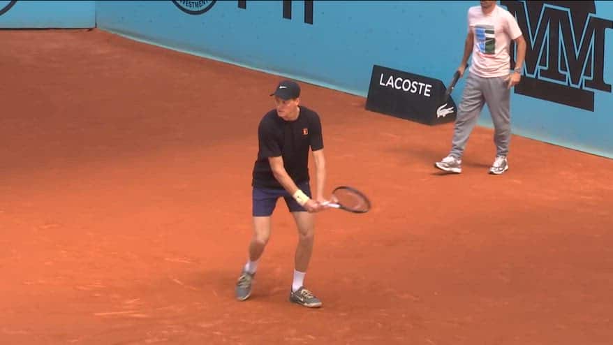 Sinner, l'allenamento alla vigilia del match con Fils