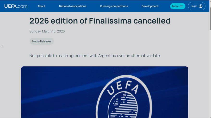 Cancellata la Finalissima 2026 Argentina-Spagna