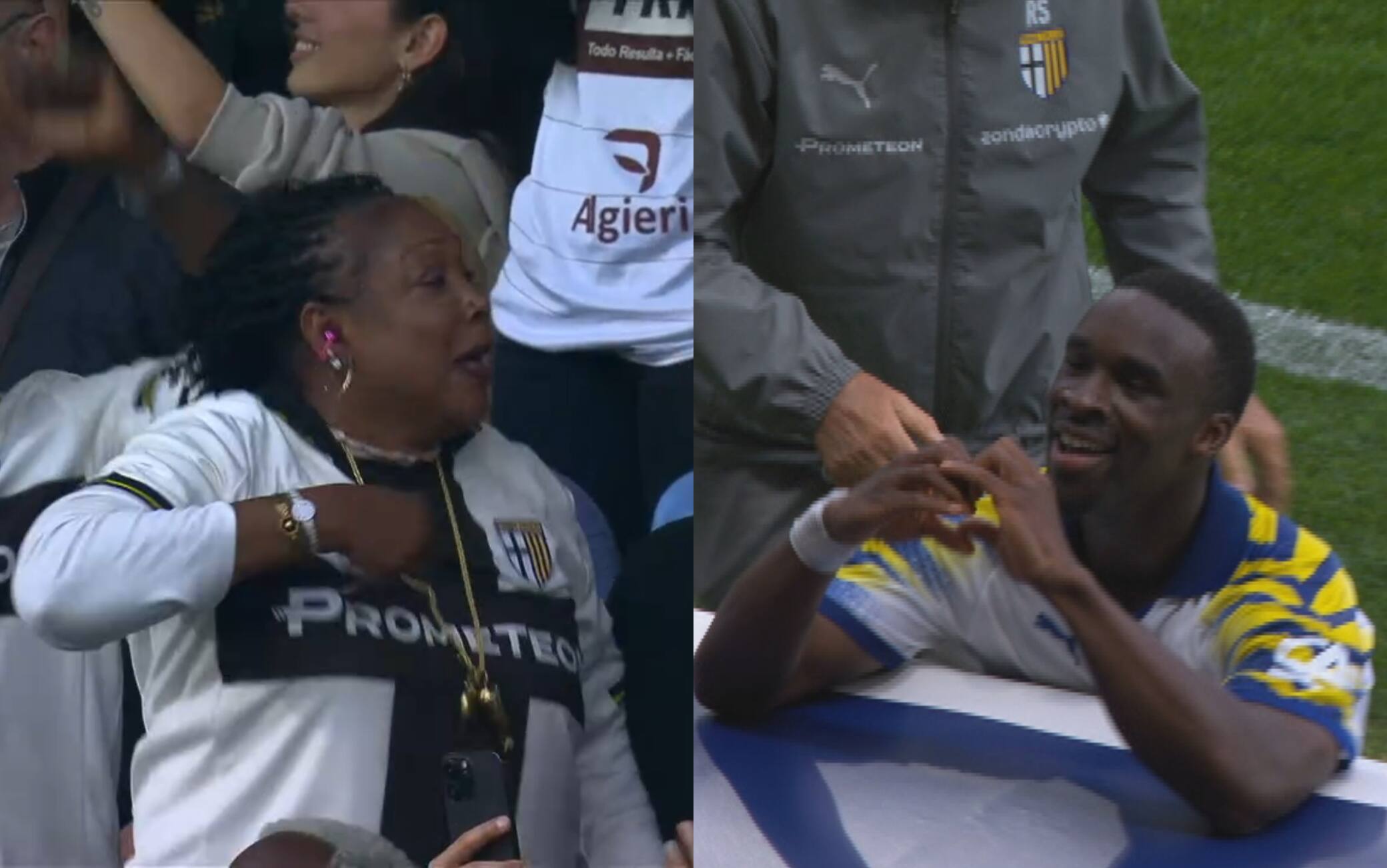 Parma-Roma, Keita fa gol e la mamma fa festa in tribuna. VIDEO