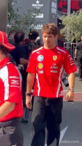 GP Baku, ecco Leclerc: il suo arrivo al circuito