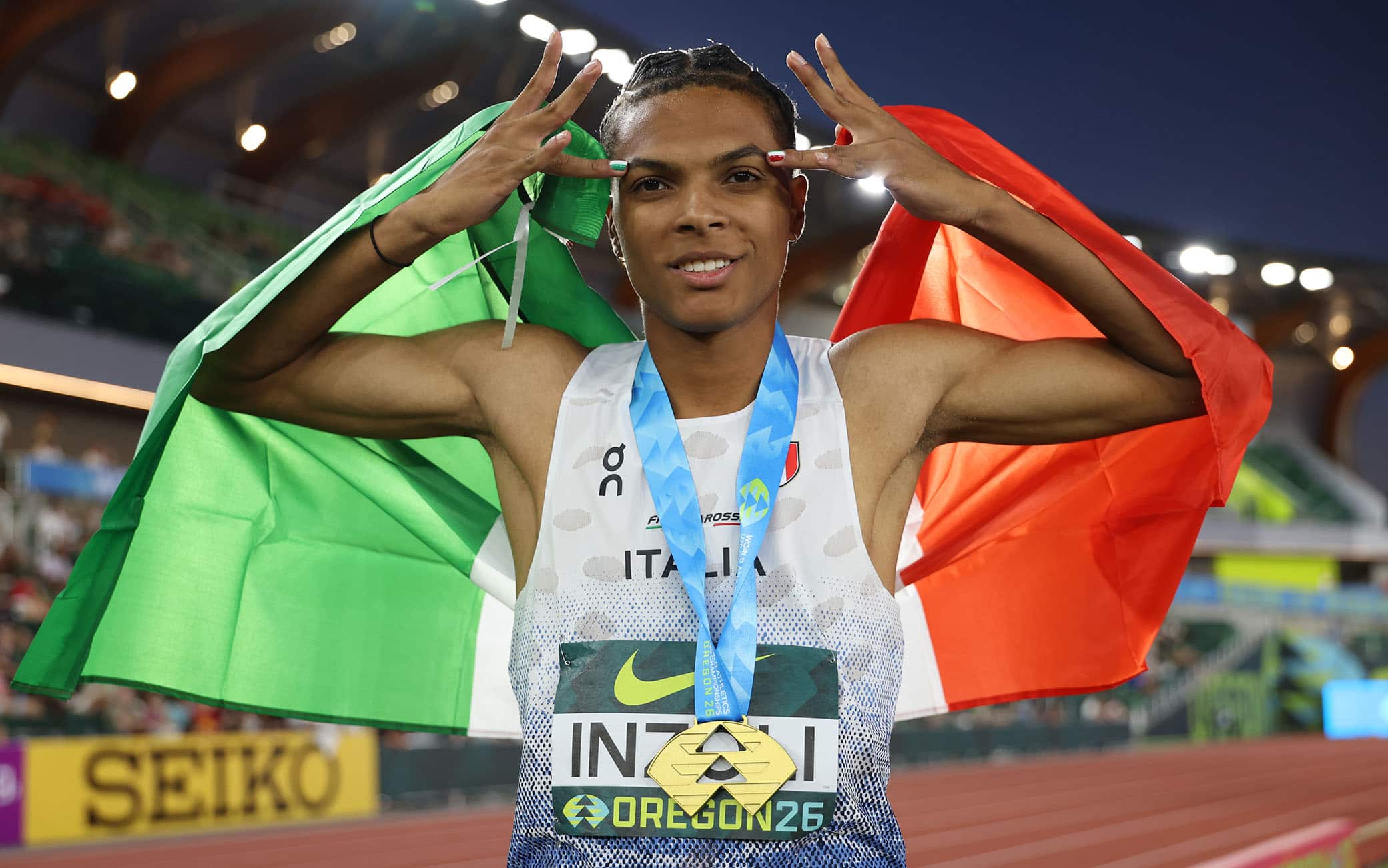 Daniele Inzoli trionfa nel salto in lungo, oro anche alla 4x100 mista ai Mondiali Under 20