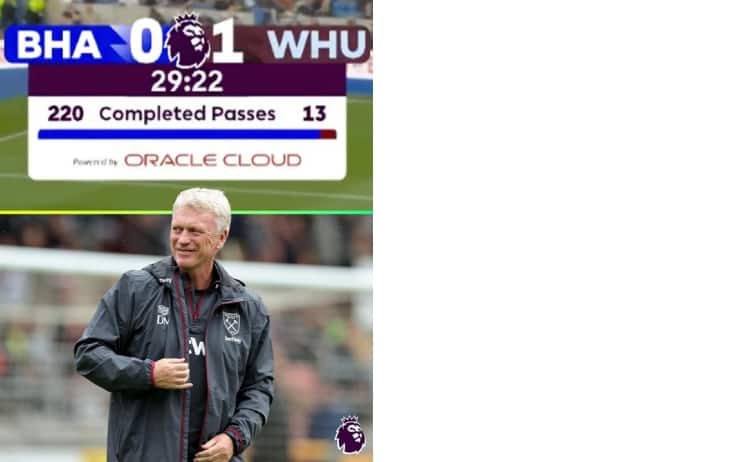 passaggi completati brightton west ham