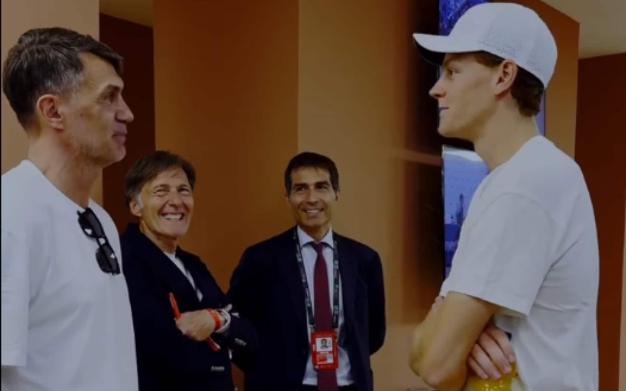 Sinner e Maldini, l'incontro a Roma tra tennis e Champions League. VIDEO