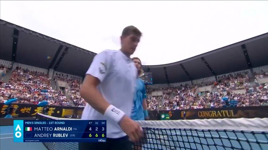 Aus Open, Arnaldi fuori al 1° turno: vince Rublev