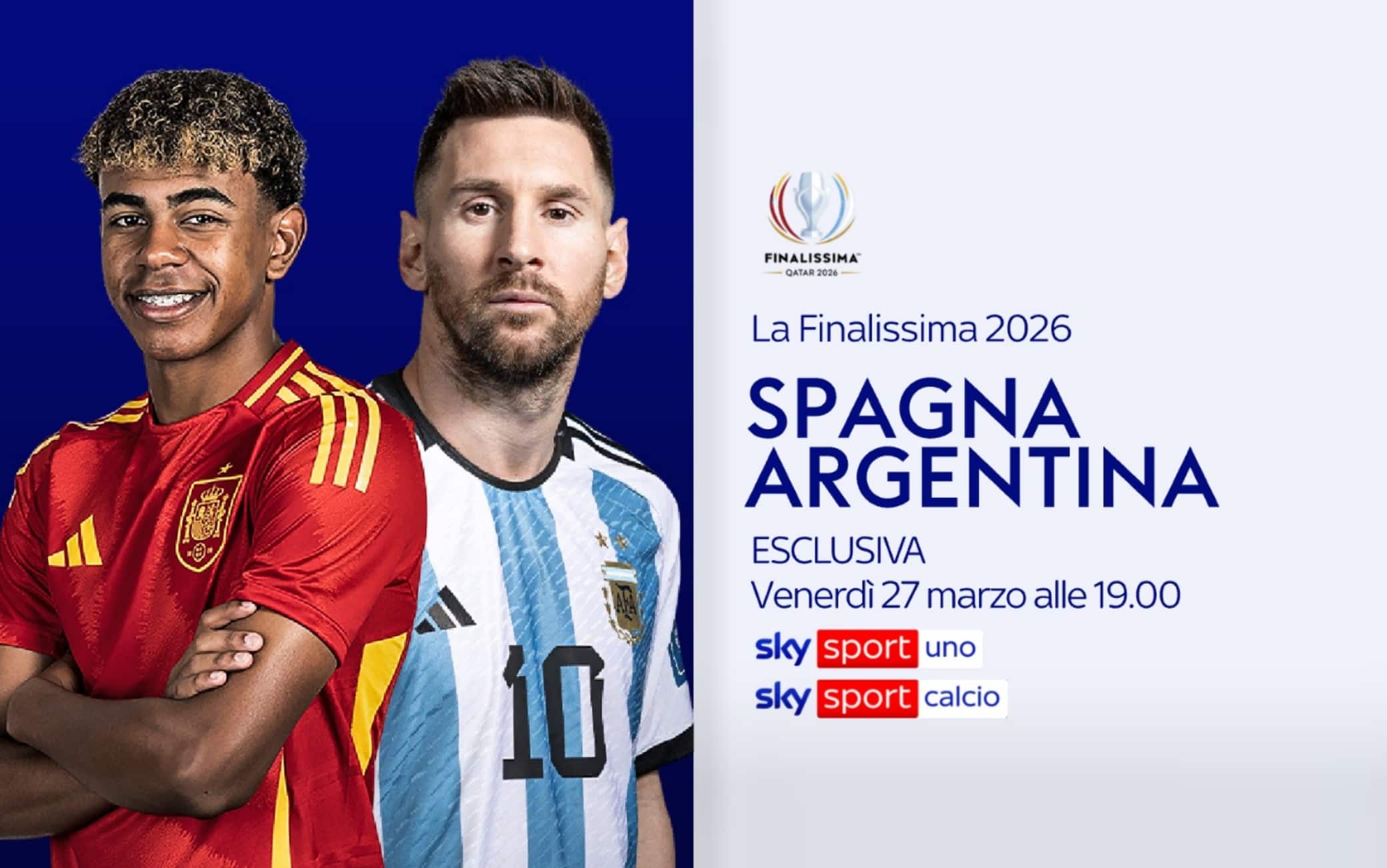 Finalissima 2026, il 27 marzo Spagna-Argentina sarà in esclusiva su Sky Sport