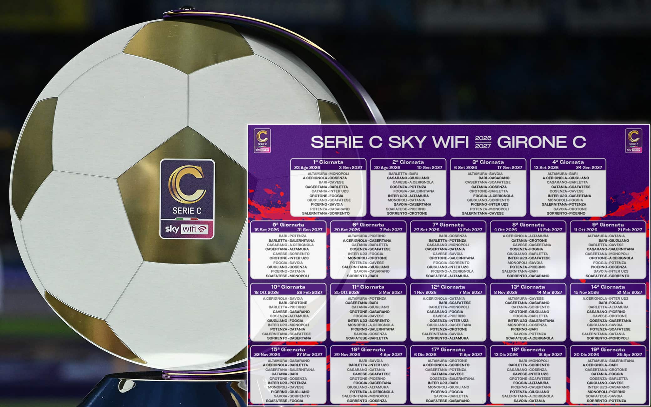 Serie C, Girone C: calendario, giornate e partite del campionato 2026-2027