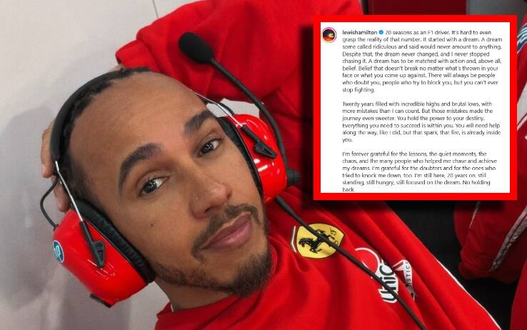 Ferrari, Hamilton: "Qui da vent'anni e sono ancora affamato, il sogno continua"