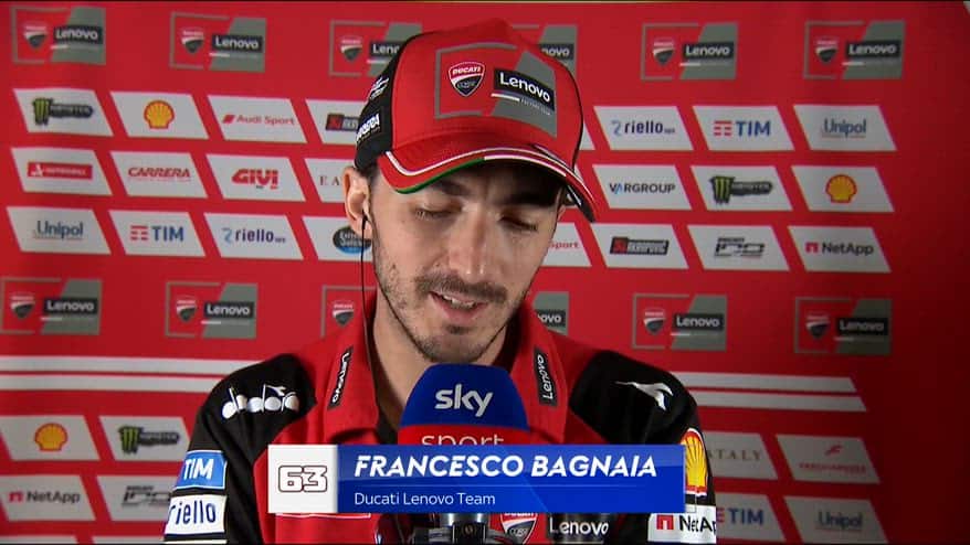 Bagnaia: "Non potevo spingere, ero in balìa della moto"