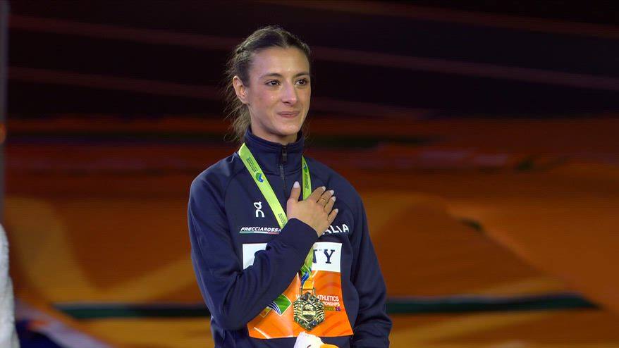 Nadia Battocletti oro ai Mondiali indoor di atletica: l'inno