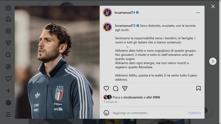 Il messaggio di Locatelli: "Sono distrutto. Abbiamo fallito"