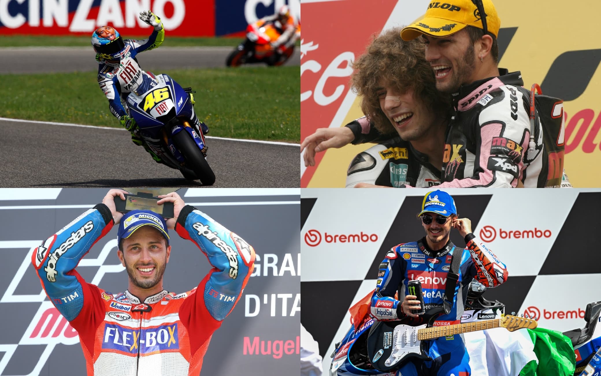 MotoGP al Mugello: i vincitori italiani in tutte le classi dal 2002 a oggi