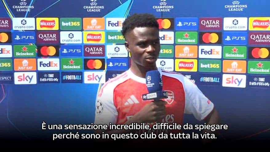Saka: "All'Arsenal devo tutto, so cosa abbiamo passato"