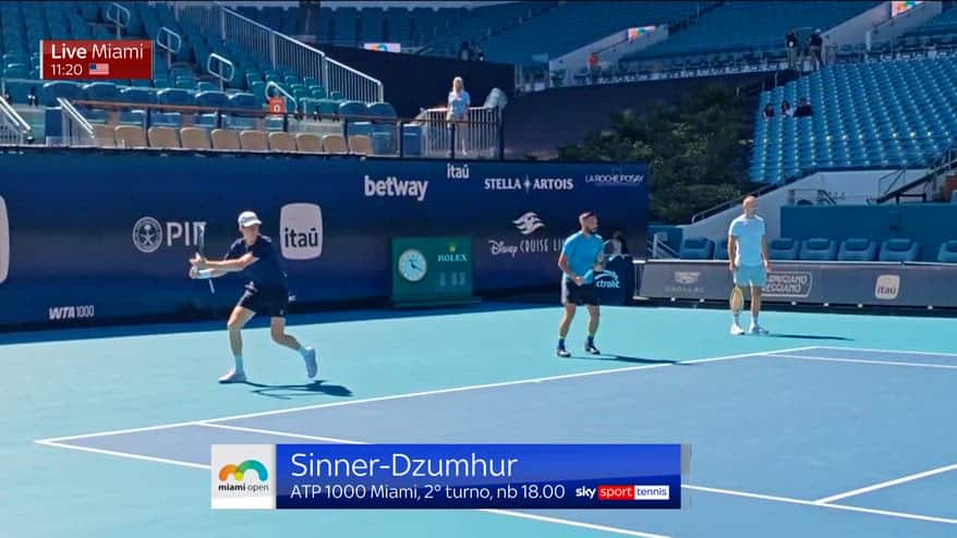 Sinner, l'allenamento a Miami prima del debutto con Dzumhur