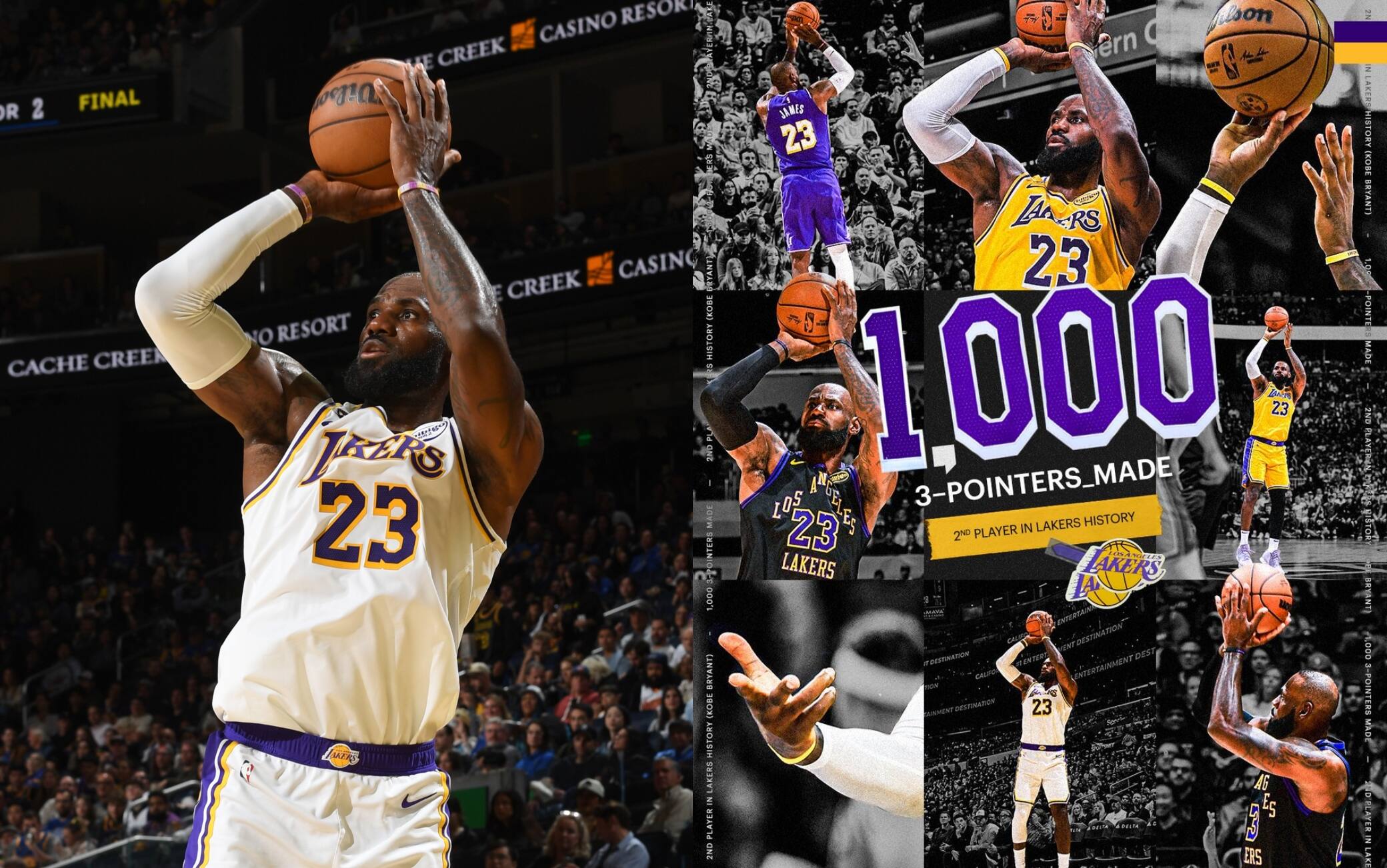NBA, mille triple in carriera coi Lakers: LeBron James raggiunge Kobe Bryant