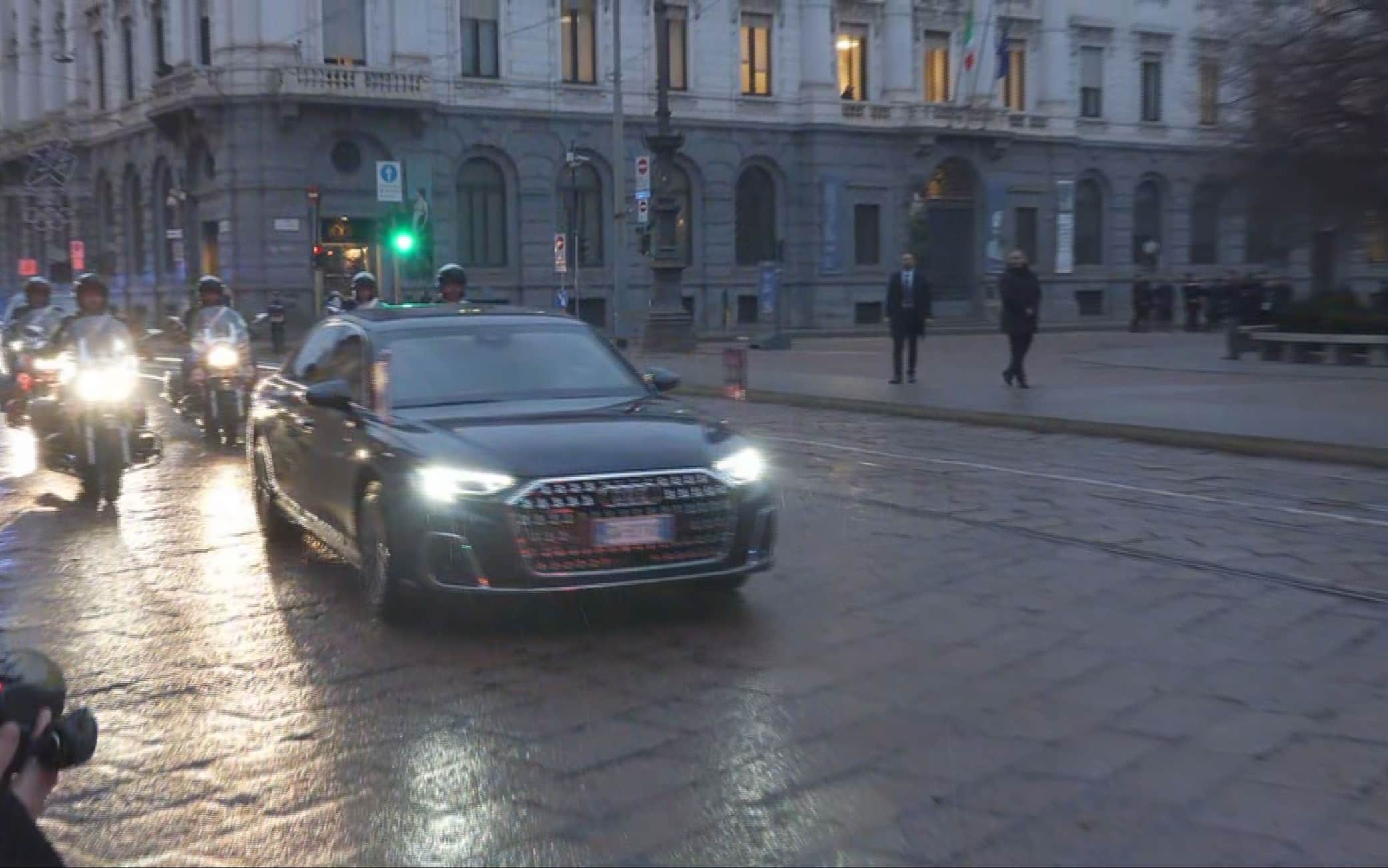 L'arrivo di Mattarella a Milano