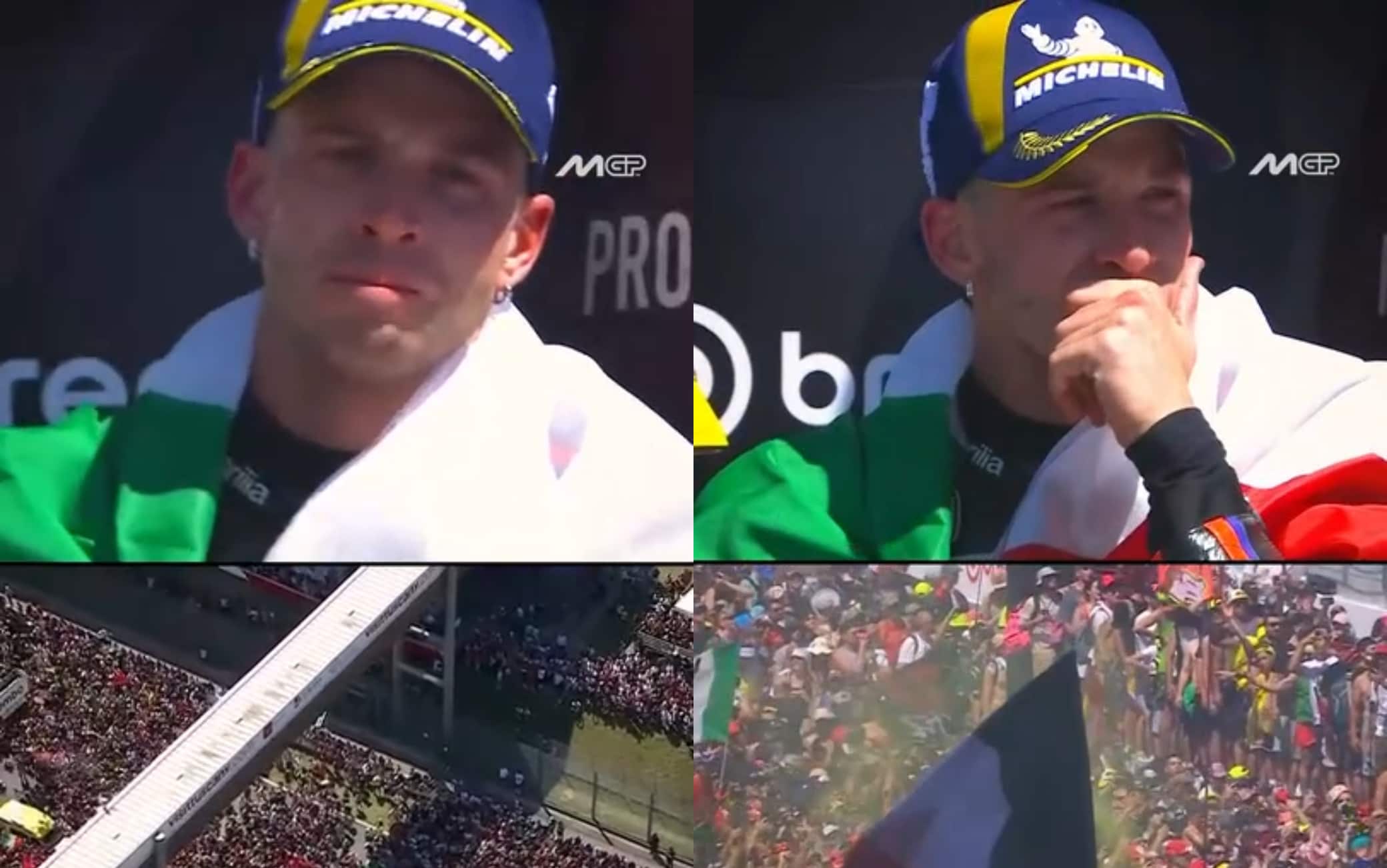 Il Mugello è una bolgia, Bezzecchi si commuove sul  dopo la vittoria