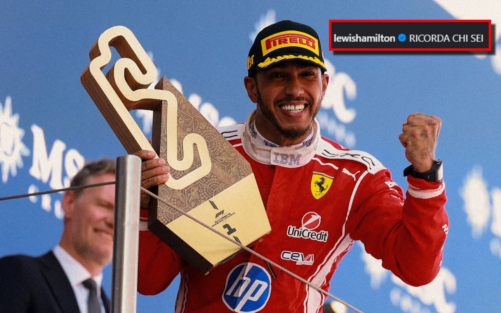 Ferrari, Hamilton sui social dopo la vittoria al GP Barcellona: "Ricorda chi sei"