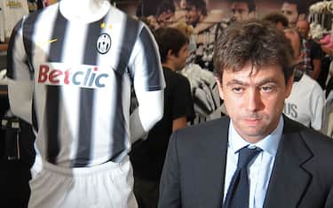 Juventus FC President Andrea Agnelli poses near the jerseys during the Juventus Fc soccer team training session at the Bardonecchia stadium, near Turin, Italy on 12 July 2011.  ANSA/TONINO DI MARCO