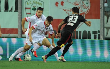 Foto LaPresse - Alessandro Fiocchi
04 09 2016 Modena ( Italia )
Sport Calcio
Carpi - Benevento
Serie B 2016/2017 - Stadio "Braglia"
Nella foto: Bifulco/Catellani
Photo LaPresse - Alessandro Fiocchi
04 09 2016  Modena ( Italy)
Sport Soccer
Carpi - Benevento
Serie B - "Braglia" Stadium
In the pic: Bifulco/Catellani