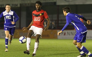 ALTRINCHAM, ENGLAND - DECEMBER 10: Paul Pogba of Manchester United in action during the FA Youth Cup Third Round match between Manchester United and Birmingham City at Moss Lane on December 10 2009 in Altrincham, England. (Photo by Matthew Peters/Manchester United via Getty Images) Paul Pogba