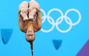 RIO DE JANEIRO, BRAZIL - AUGUST 12:  Tania Cagnotto of Italy competes in the Women's Diving 3m Springboard Preliminary Round on Day 7 of the Rio 2016 Olympic Games at Maria Lenk Aquatics Centre on August 12, 2016 in Rio de Janeiro, Brazil.  (Photo by Dean Mouhtaropoulos/Getty Images)