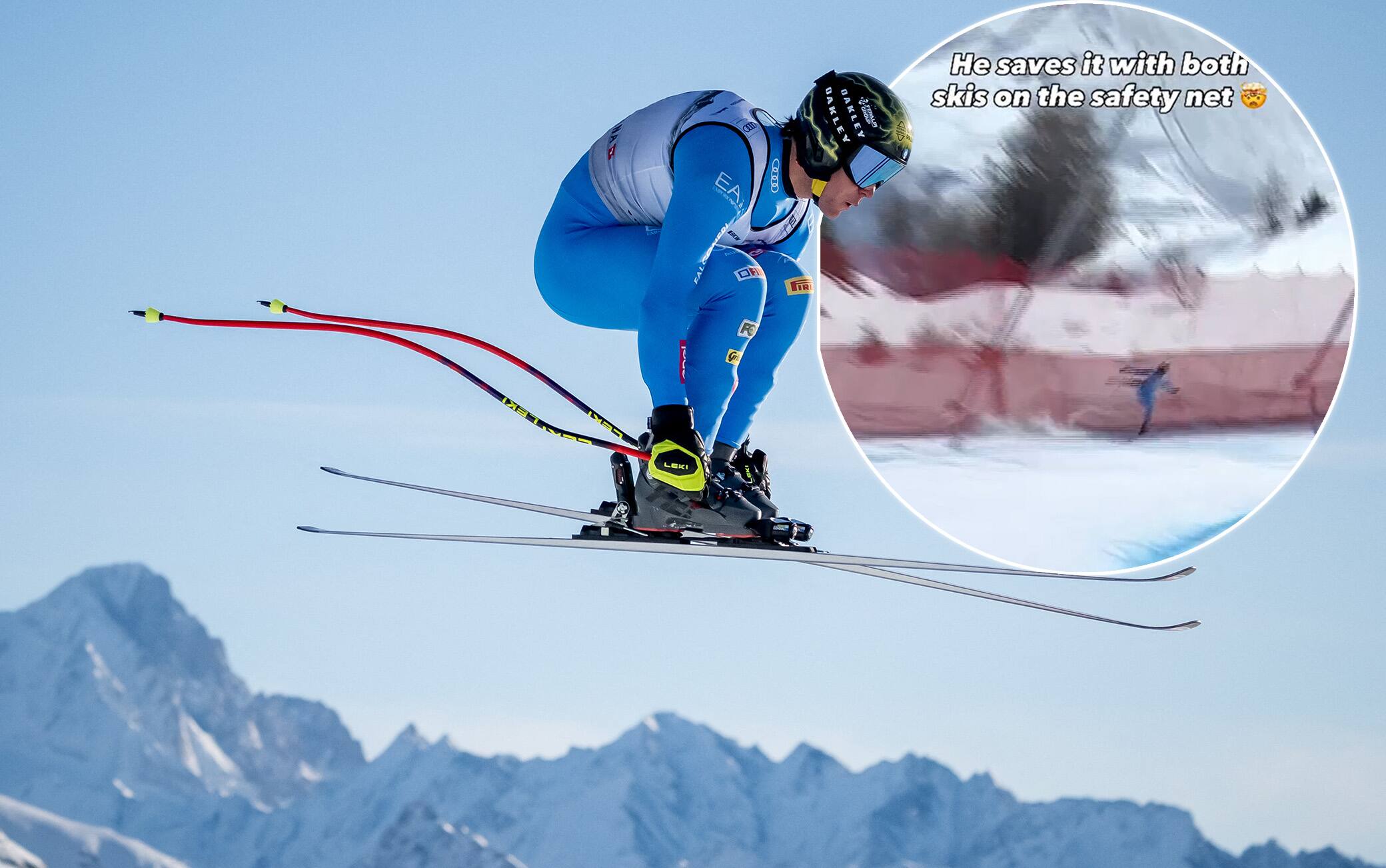 Franzoni alla Bode Miller: salvataggio nella prova di discesa a Crans Montana pazzesco