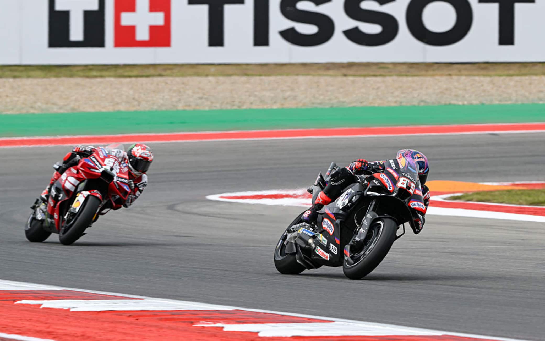 GP Austin, l'ultimo giro della Sprint Race con il sorpasso vincente di Martin su Bagnaia
