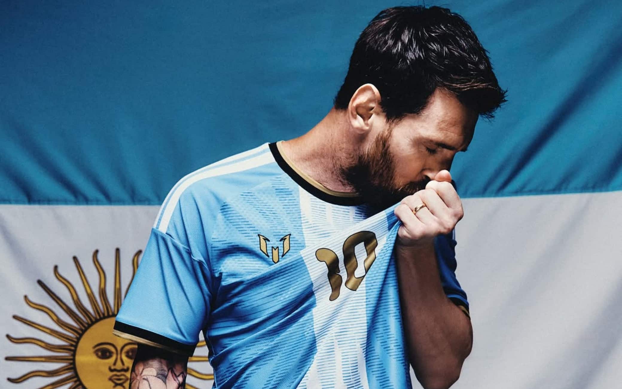 Messi, la maglia per l'ultima con l'Argentina: dalla M al Sole di maggio. FOTO