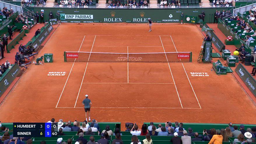 Monte-Carlo, il match point di Sinner contro Humbert